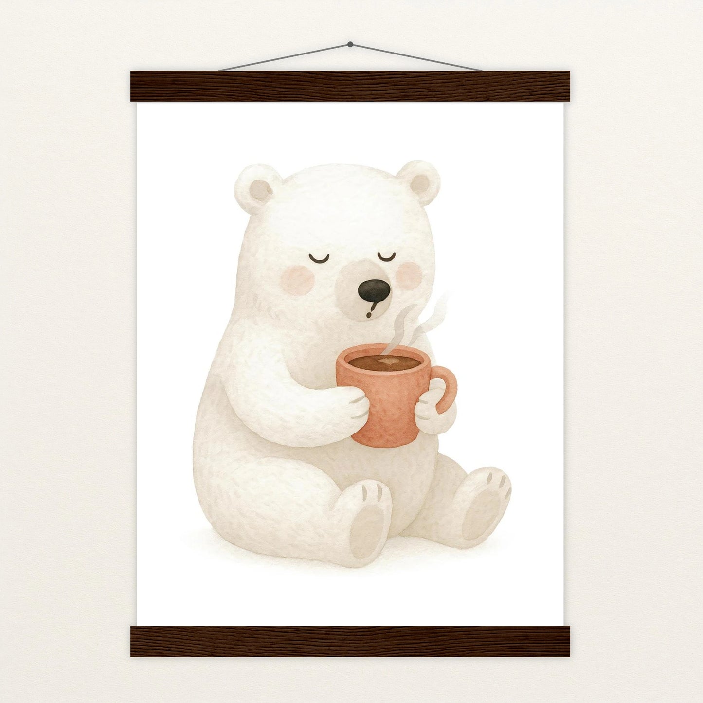Pummel der Polarbär - Motiv: "Kakao" Poster mit Leisten von tinylearner