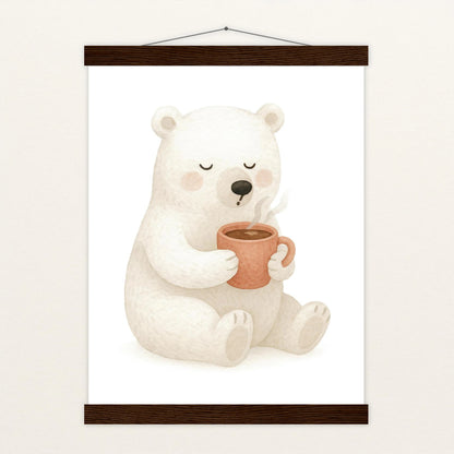 Pummel der Polarbär - Motiv: "Kakao" Poster mit Leisten von tinylearner