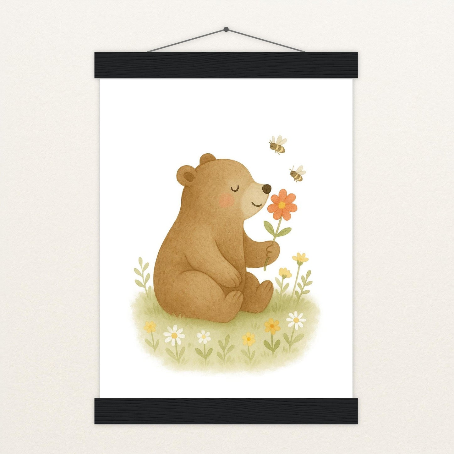 Balu der Bär - Motiv: "Blume" Poster mit Leisten von tinylearner