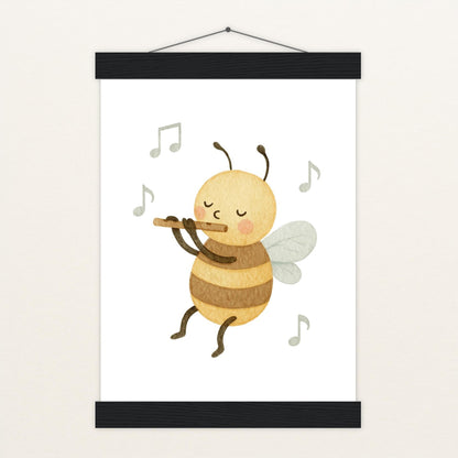 Bibi die Biene - Motiv: "Flöte" Poster mit Leisten von tinylearner