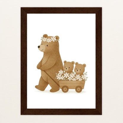 Balu der Bär - Motiv: "Bollerwagen" Poster mit Holzrahmen von tinylearner