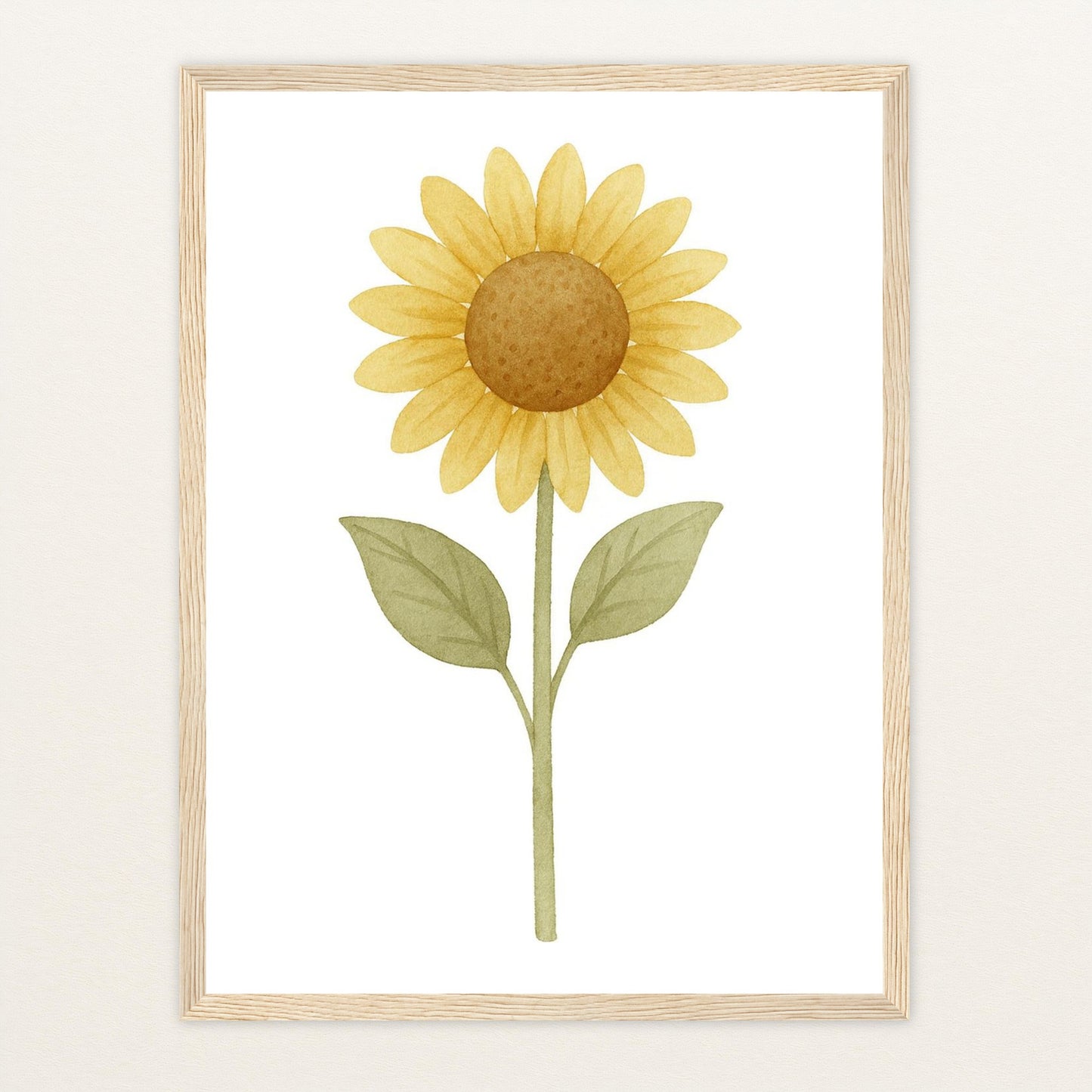 Sonnenblume Poster mit Holzrahmen von tinylearner