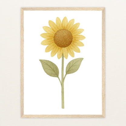 Sonnenblume Poster mit Holzrahmen von tinylearner