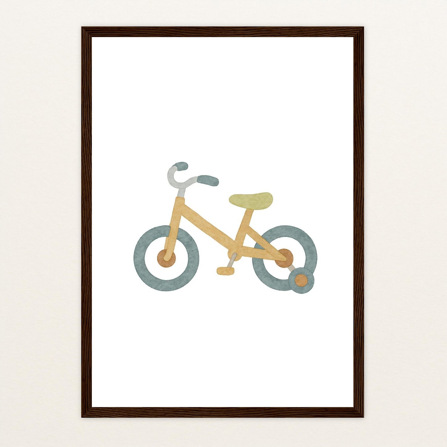 Fahrrad Poster mit Holzrahmen von tinylearner