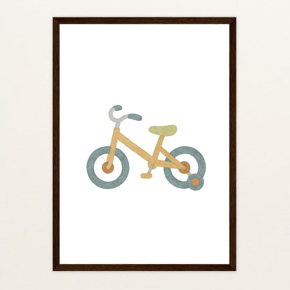 Fahrrad Poster mit Holzrahmen von tinylearner