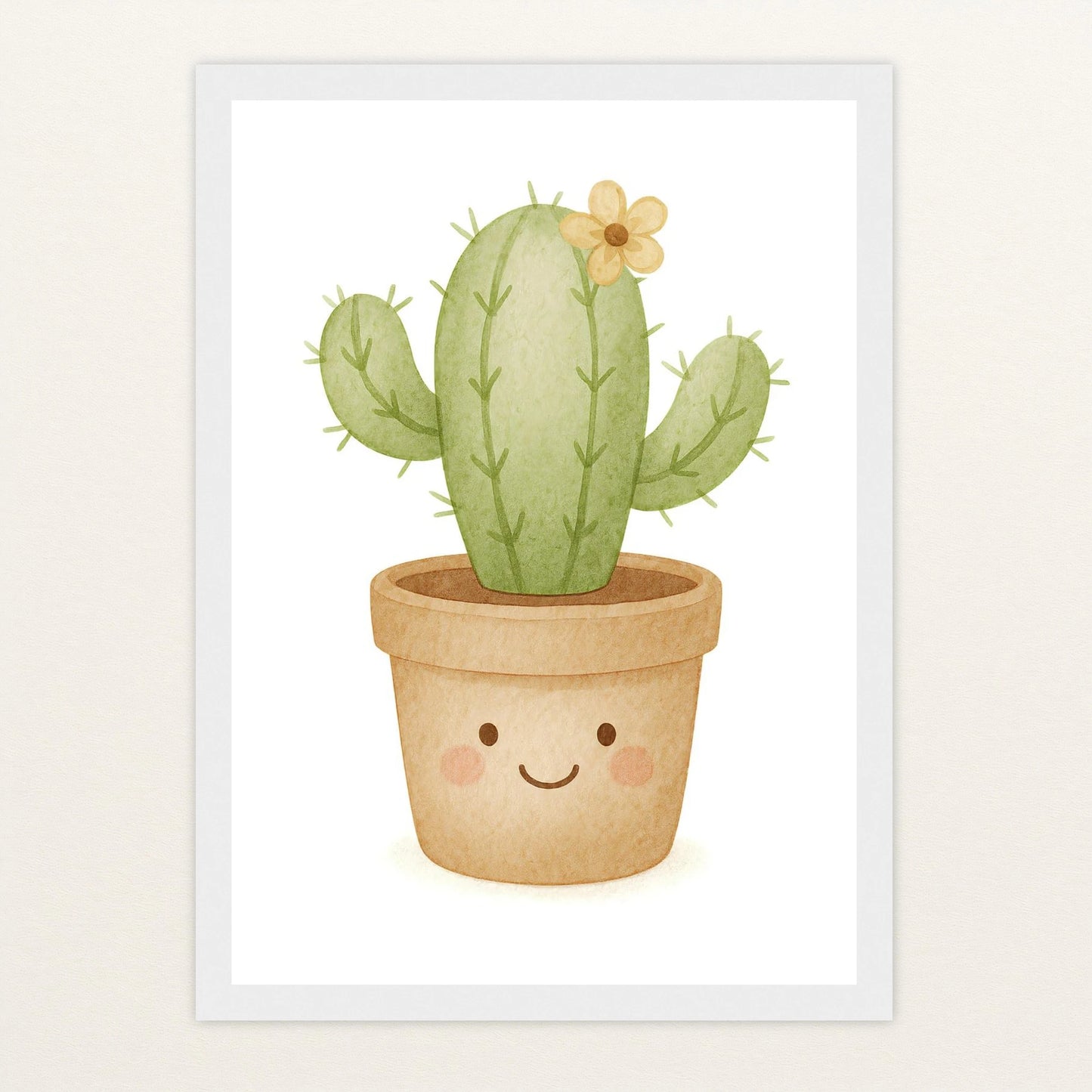Kaktus Poster mit Holzrahmen von tinylearner