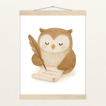 Emmi die Eule - Motiv: "Brief" Poster mit Leisten von tinylearner