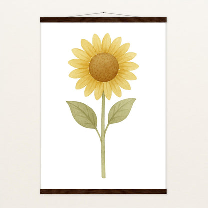 Sonnenblume Poster mit Leisten von tinylearner