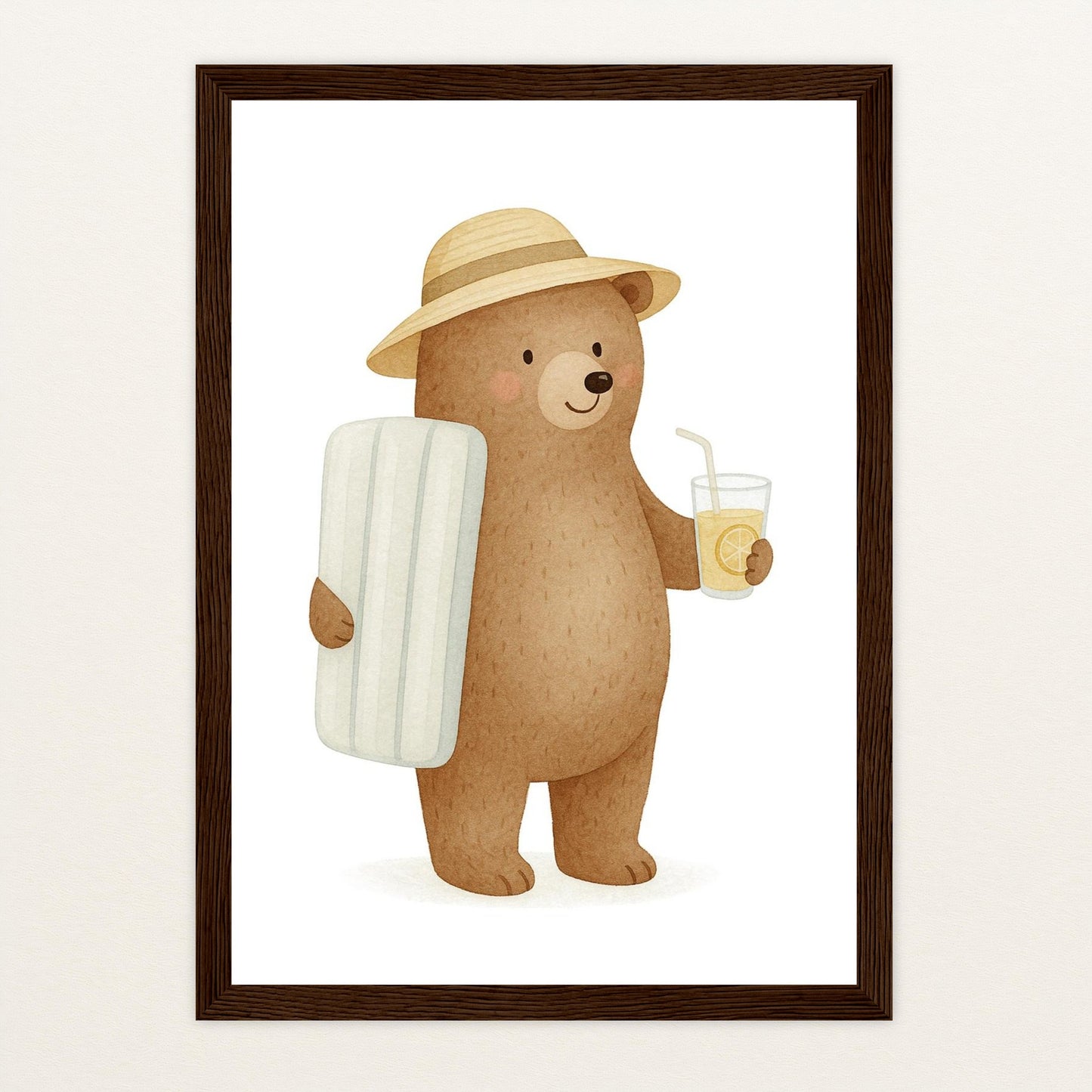 Balu der Bär - Motiv: "Strandtag" Poster mit Holzrahmen von tinylearner