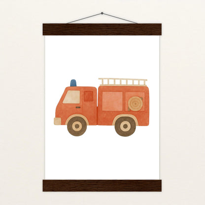 Feuerwehrauto Poster mit Leisten von tinylearner