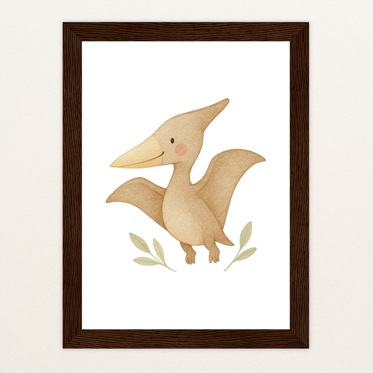 Dinosaurier Pteranodon Poster mit Holzrahmen von tinylearner