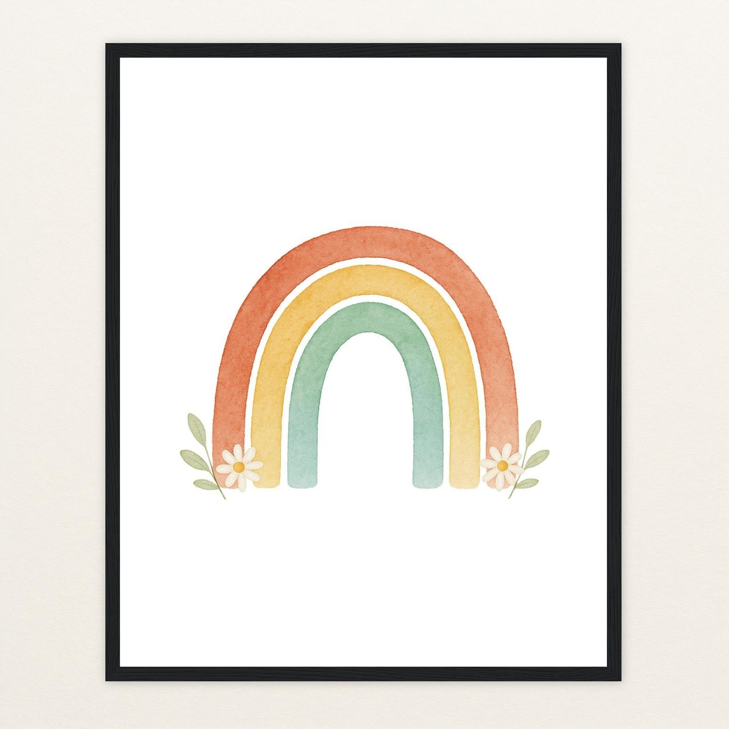Regenbogen Poster mit Holzrahmen von tinylearner