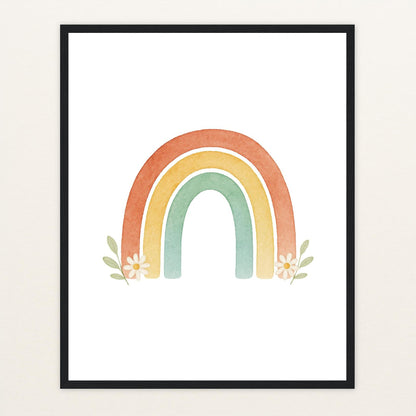 Regenbogen Poster mit Holzrahmen von tinylearner