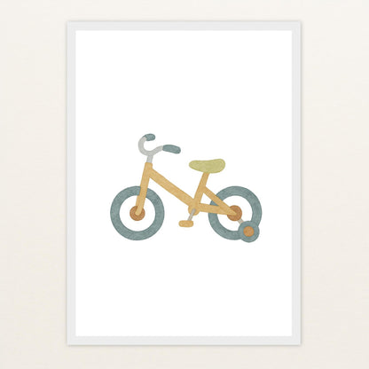 Fahrrad Poster mit Holzrahmen von tinylearner