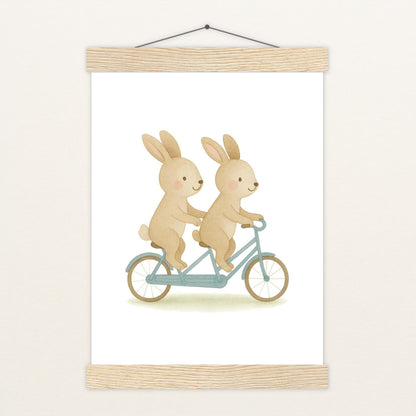 Holly der Hase - Motiv: "Tandem" Poster mit Leisten von tinylearner