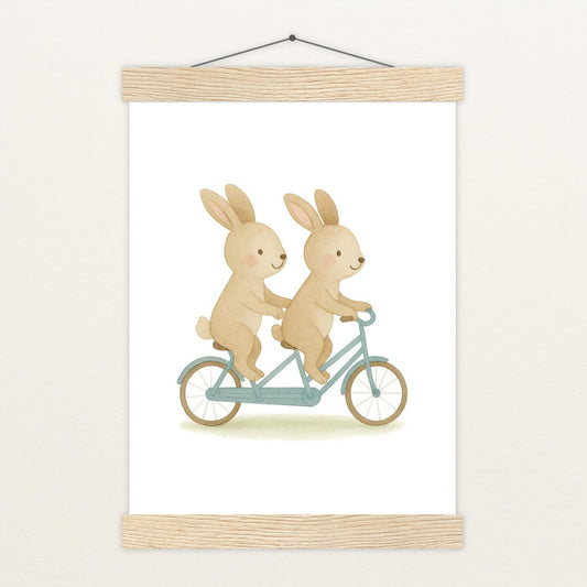 Holly der Hase - Motiv: "Tandem" Poster mit Leisten von tinylearner