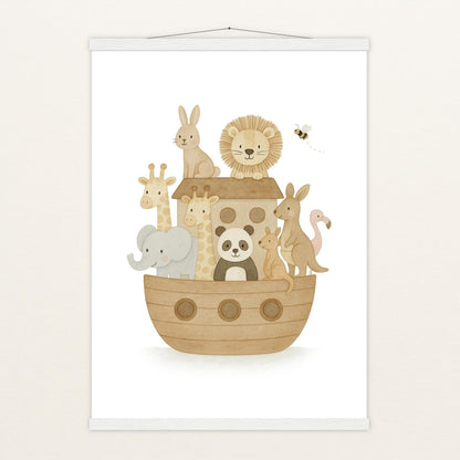 Tierfreunde - Motiv: "Arche Noah" Poster mit Leisten von tinylearner