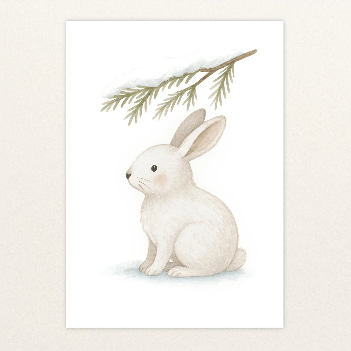 Sina der Schneehase - Motiv: "Nadelzweig" Poster von tinylearner
