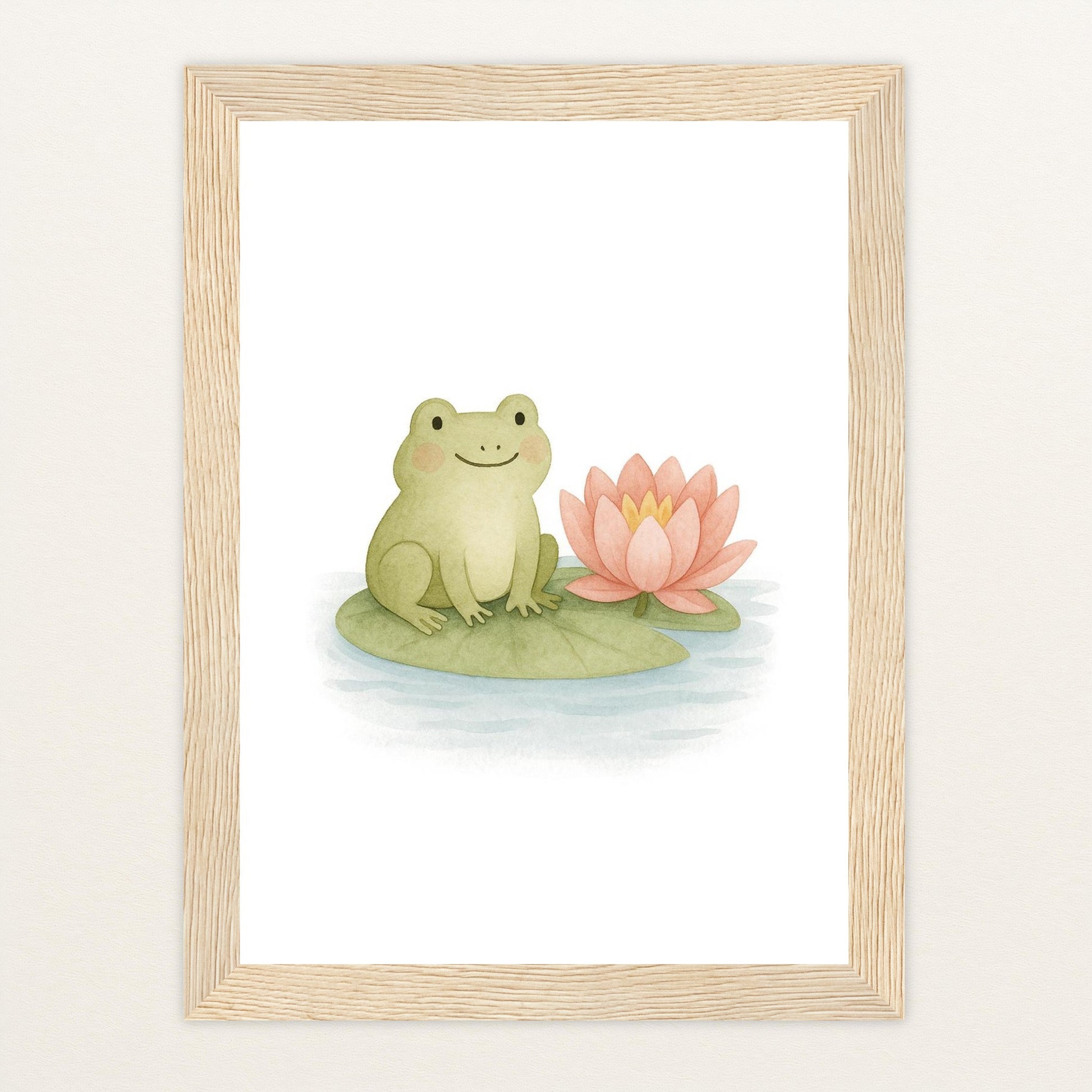 Flocke der Frosch Poster mit Holzrahmen von tinylearner