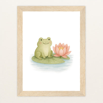 Flocke der Frosch Poster mit Holzrahmen von tinylearner