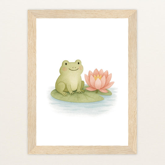 Flocke der Frosch Poster mit Holzrahmen von tinylearner