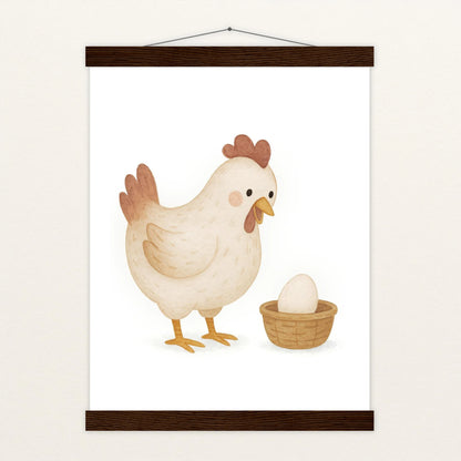 Hanni das Huhn - Motiv: "Ei" Poster mit Leisten von tinylearner