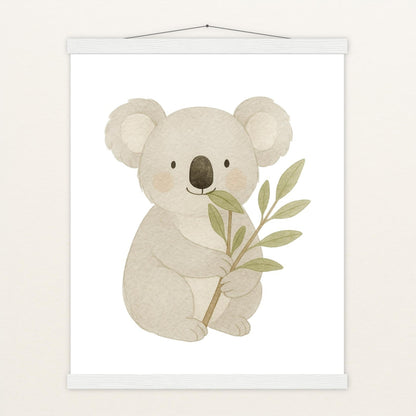 Kori der Koala - Motiv: "Eukalyptus" Poster mit Leisten von tinylearner