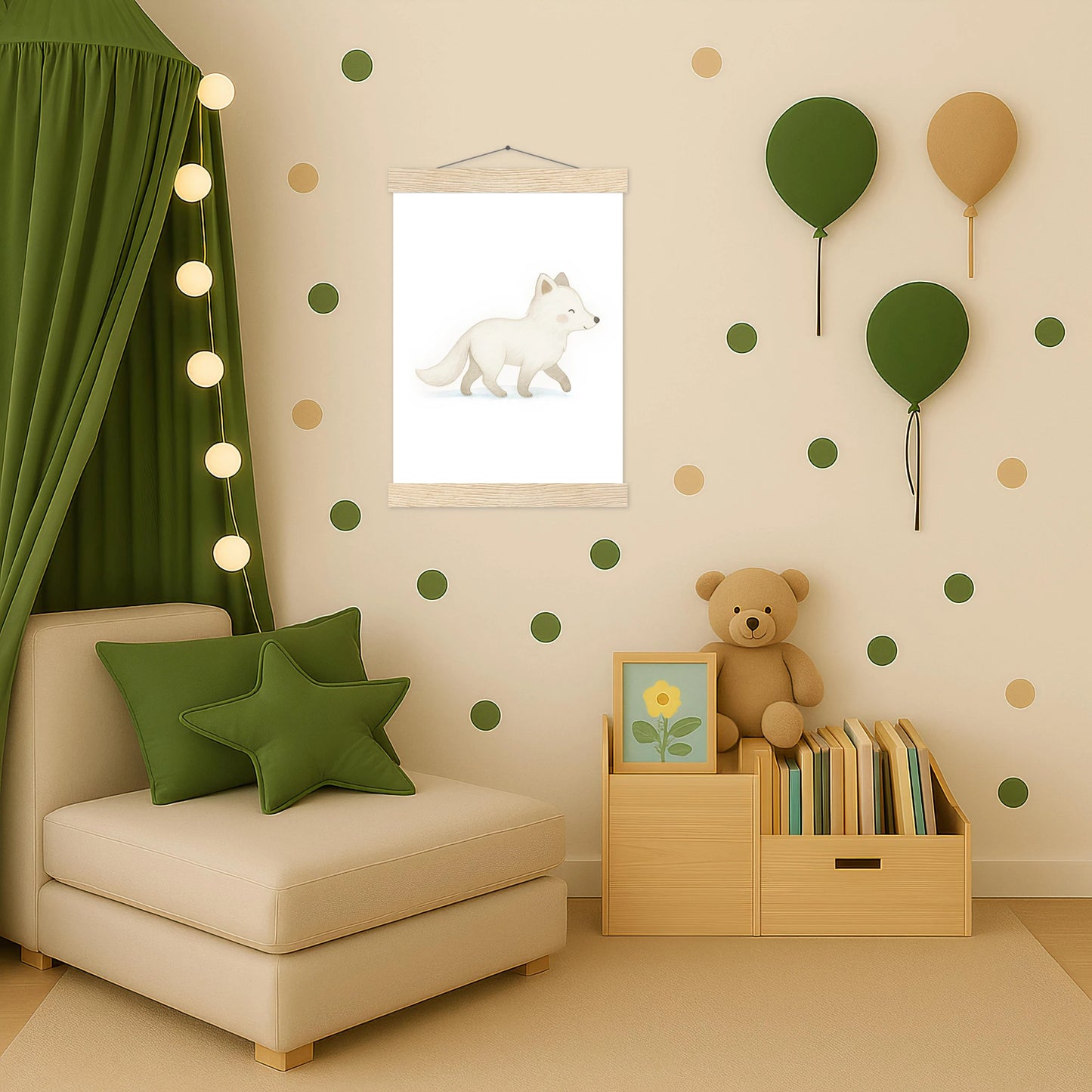 Pino der Polarfuchs Poster mit Leisten von tinylearner