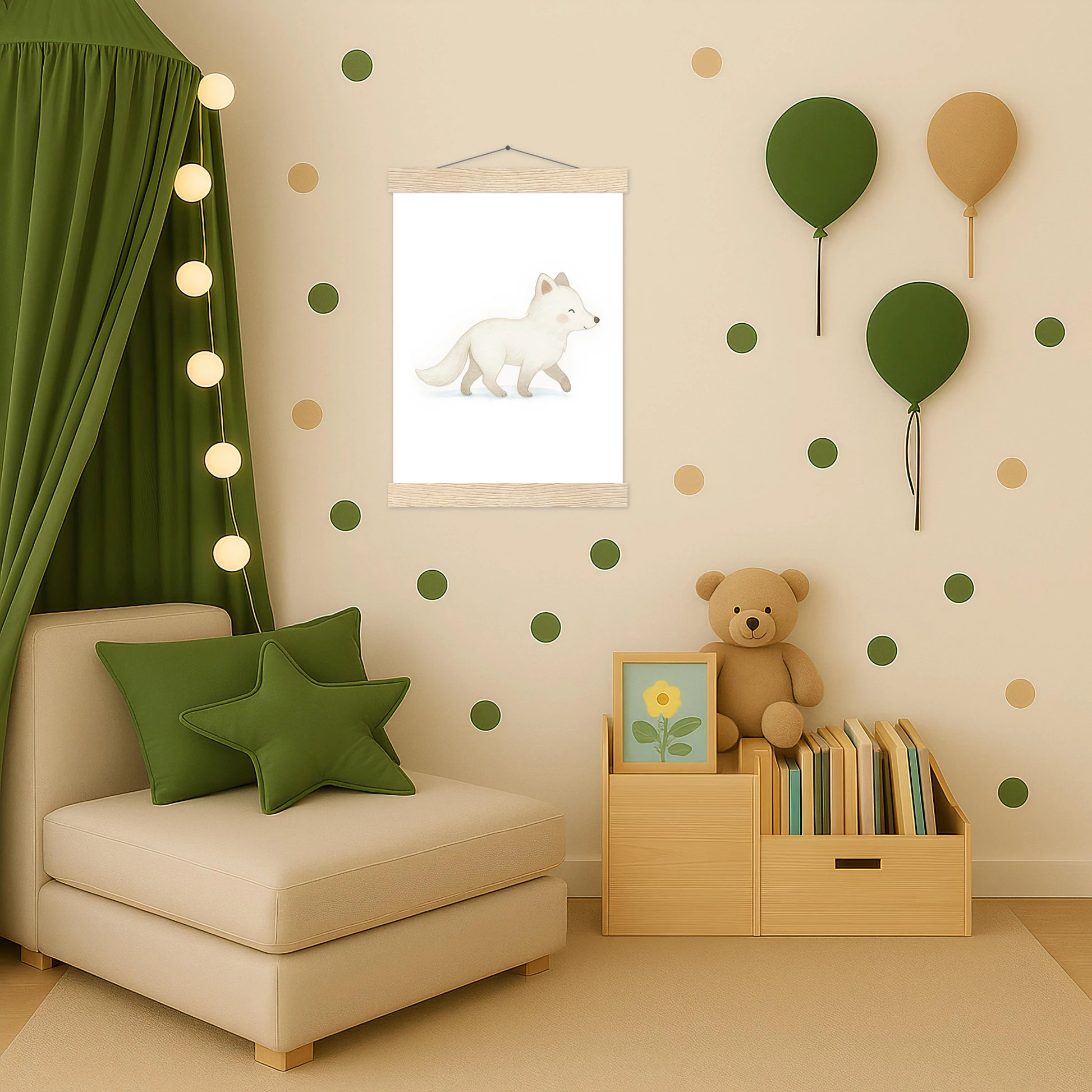 Pino der Polarfuchs Poster mit Leisten von tinylearner