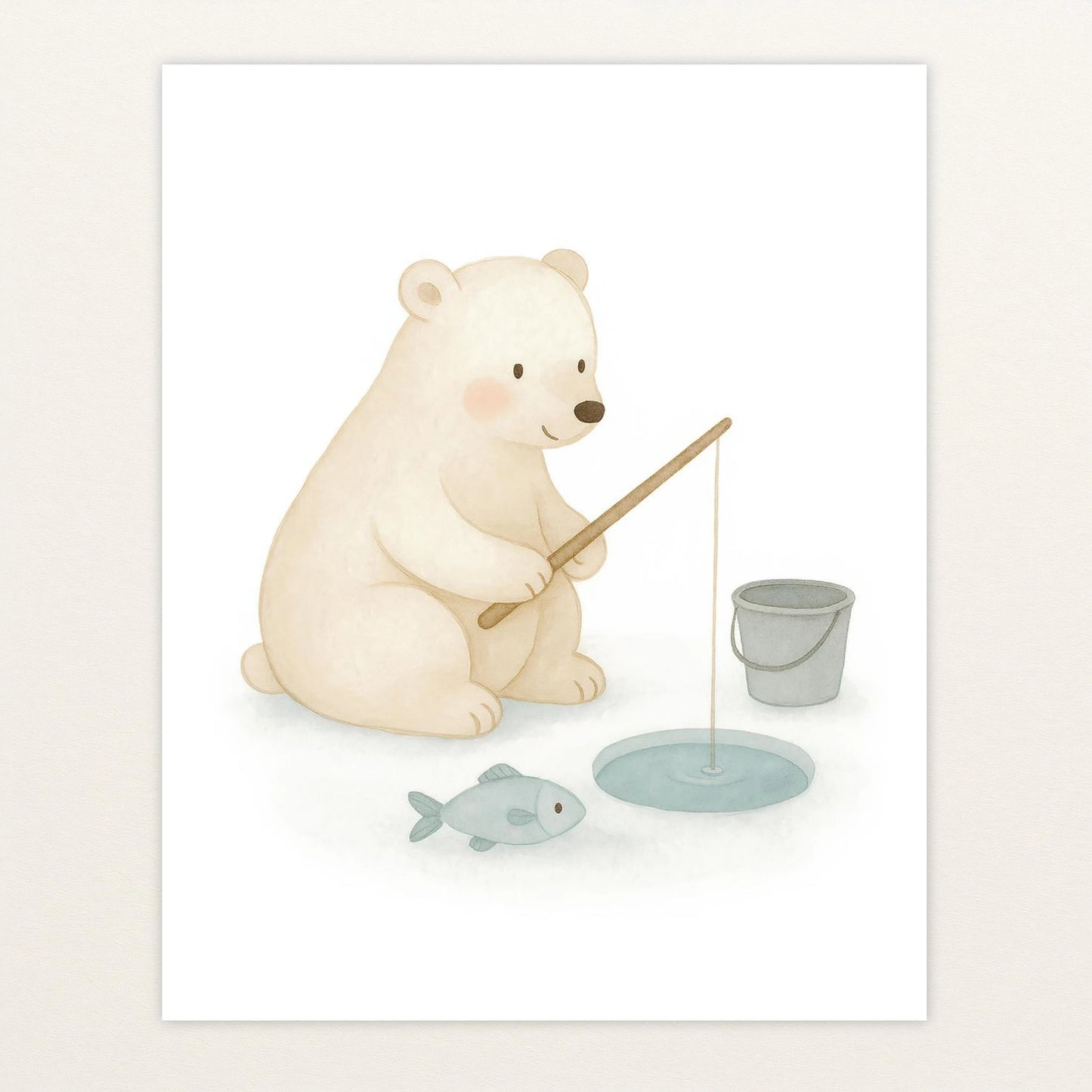 Pummel der Polarbär - Motiv: "Angeln" Poster von tinylearner