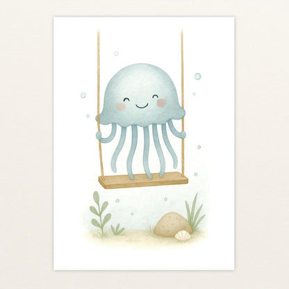 Quinn die Qualle - Motiv: "Schaukel" Poster von tinylearner