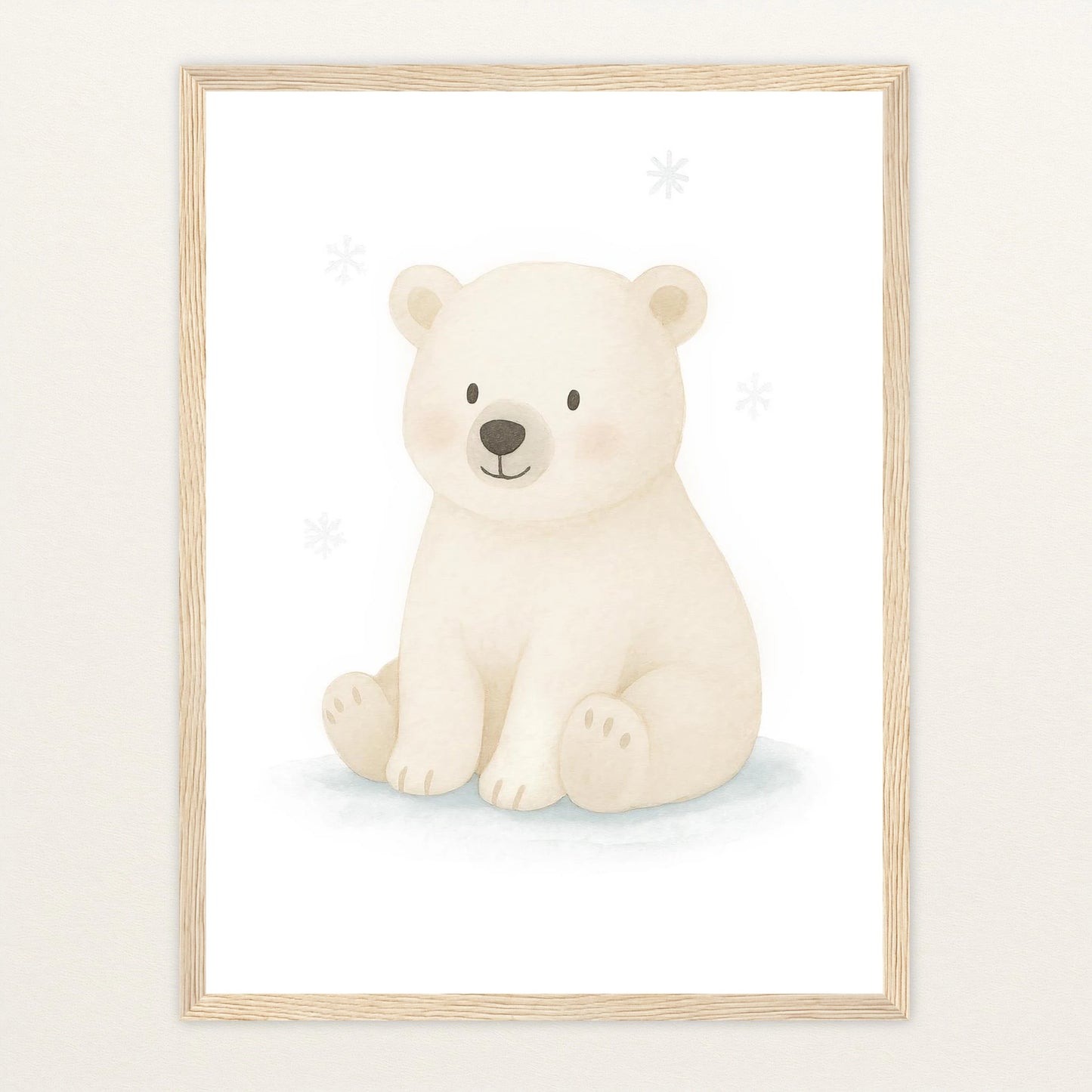 Pummel der Polarbär Poster mit Holzrahmen von tinylearner