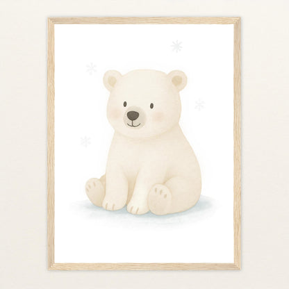 Pummel der Polarbär Poster mit Holzrahmen von tinylearner