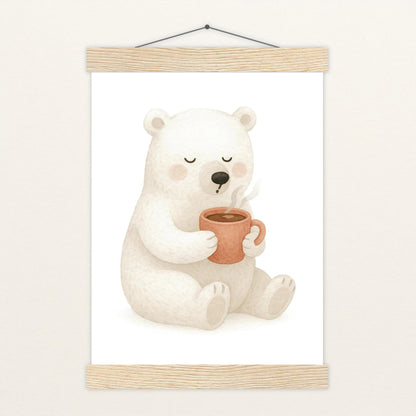 Pummel der Polarbär - Motiv: "Kakao" Poster mit Leisten von tinylearner
