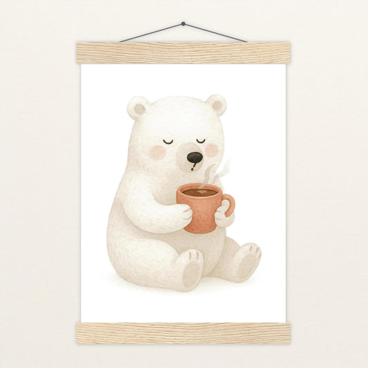 Pummel der Polarbär - Motiv: "Kakao" Poster mit Leisten von tinylearner