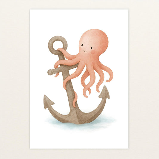 Tilli der Tintenfisch - Motiv: "Anker" Poster von tinylearner