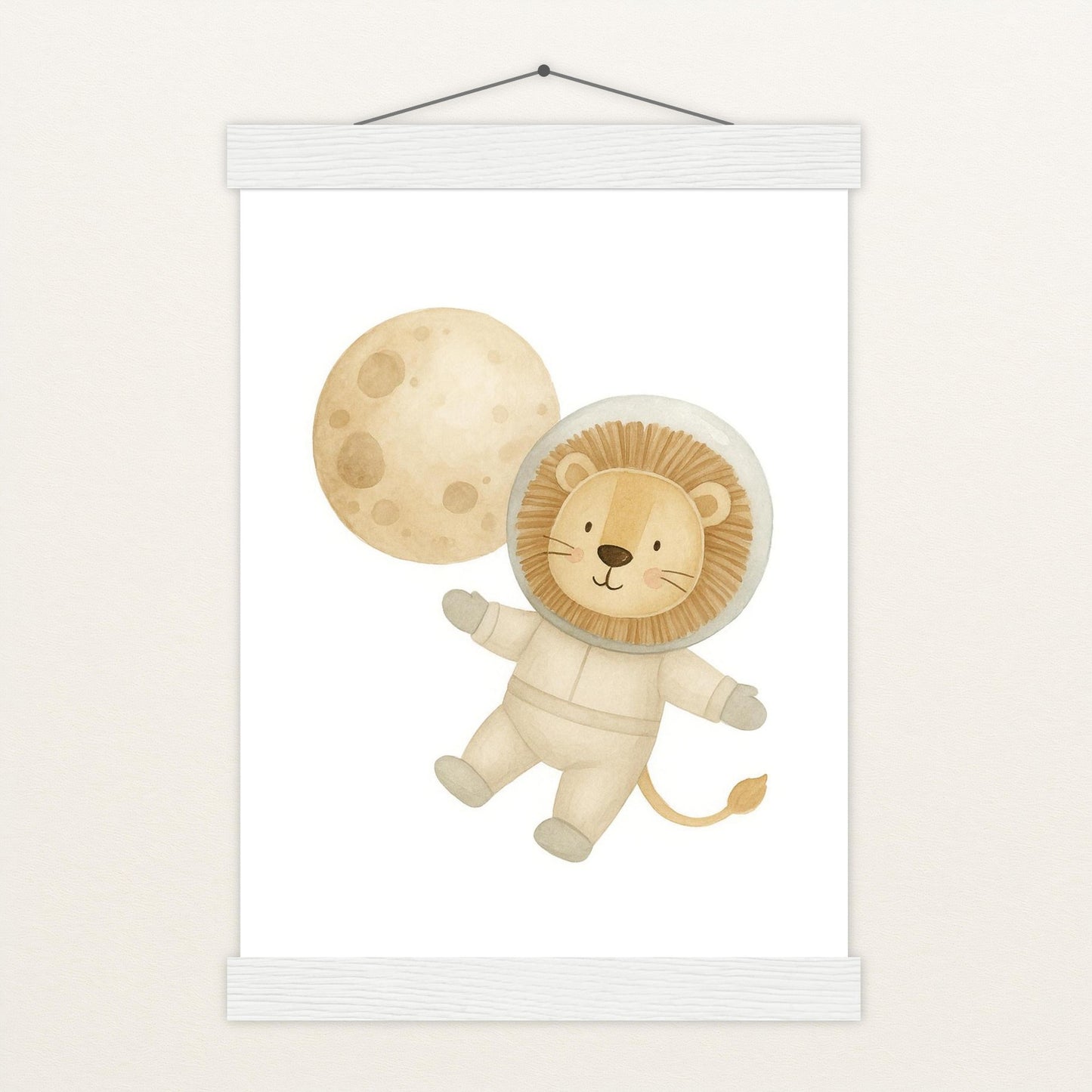 Leo der Löwe - Motiv: "Astronaut" Poster mit Leisten von tinylearner