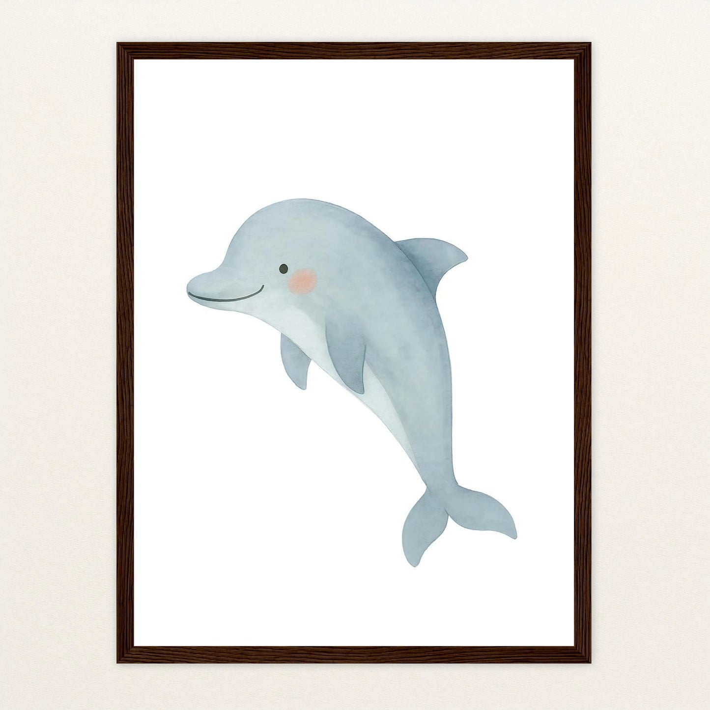 Dora der Delfin Poster mit Holzrahmen von tinylearner