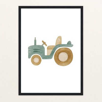 Traktor Poster mit Holzrahmen von tinylearner