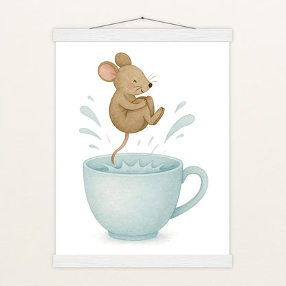 Mimi die Maus - Motiv: "Pool" Poster mit Leisten von tinylearner