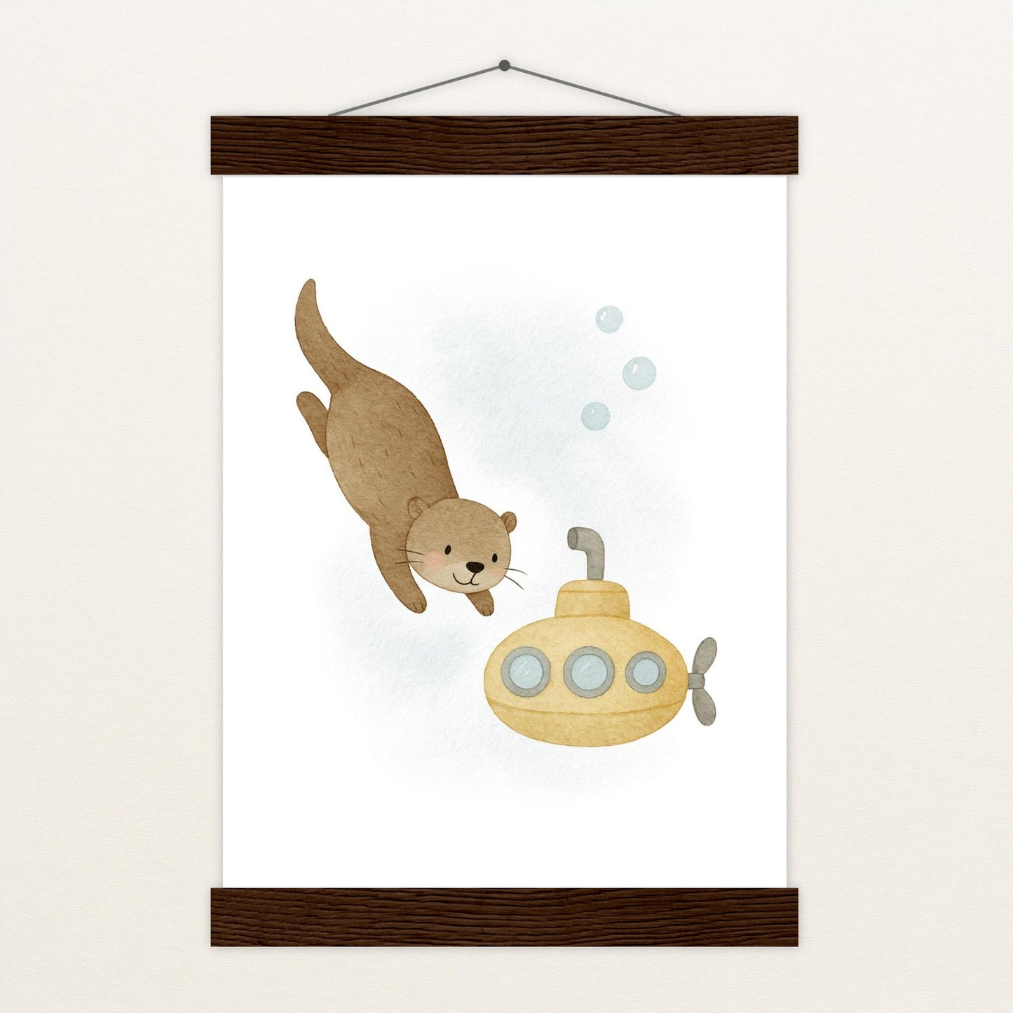 Otti der Otter - Motiv: "U-Boot" Poster mit Leisten von tinylearner