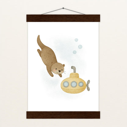 Otti der Otter - Motiv: "U-Boot" Poster mit Leisten von tinylearner
