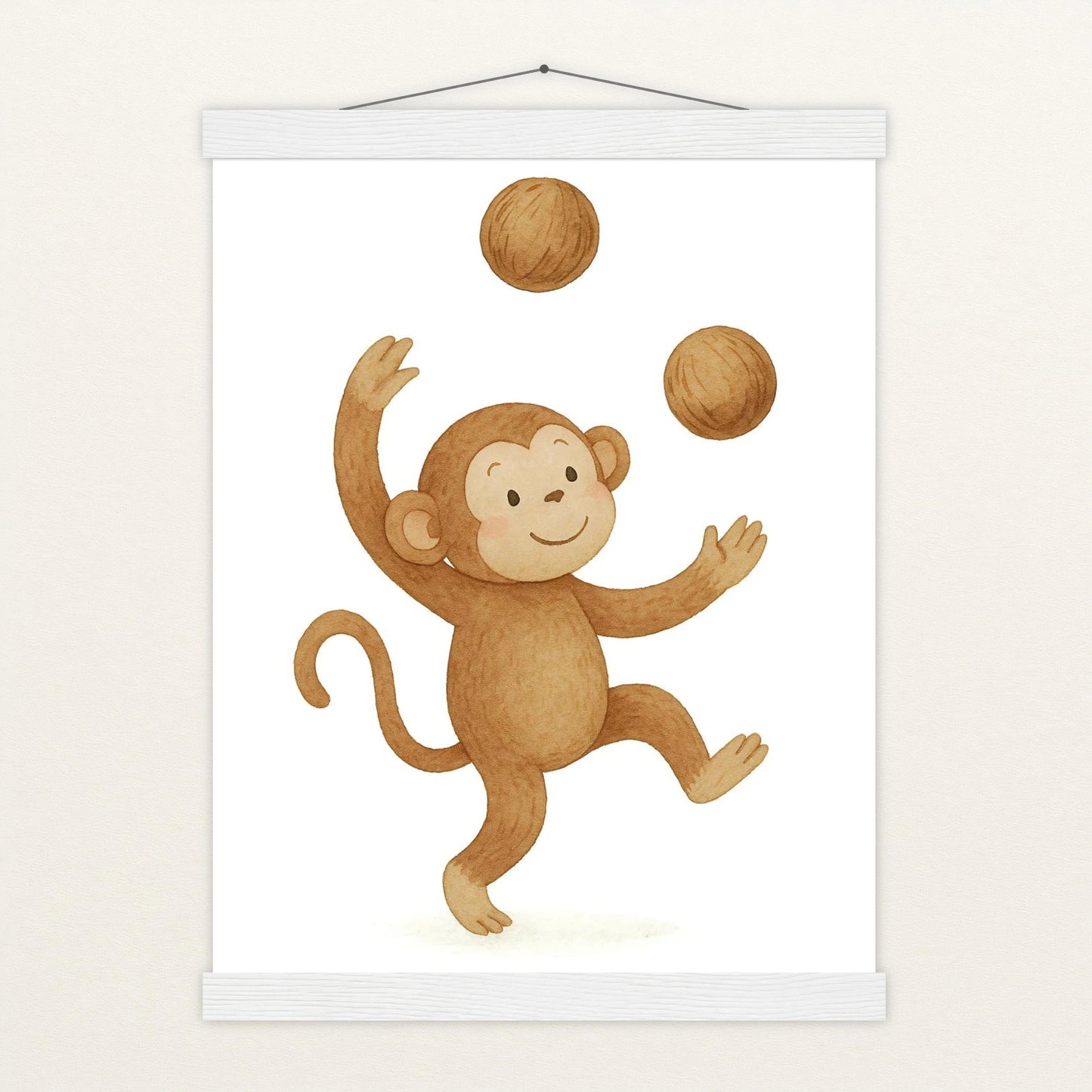 Aki der Affe - Motiv: "Kokosnuss" Poster mit Leisten von tinylearner