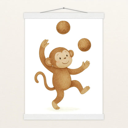 Aki der Affe - Motiv: "Kokosnuss" Poster mit Leisten von tinylearner
