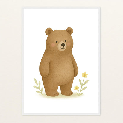 Balu der Bär Poster mit Holzrahmen von tinylearner