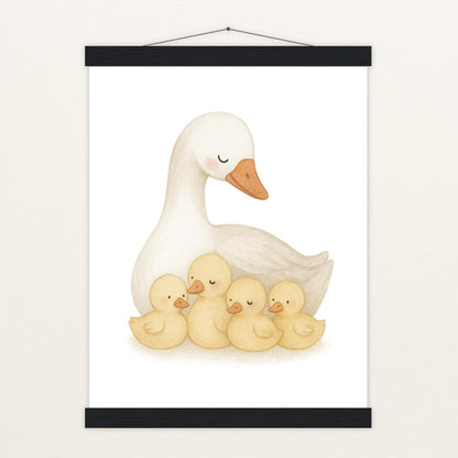 Gusi die Gans - Motiv: "Familie" Poster mit Leisten von tinylearner