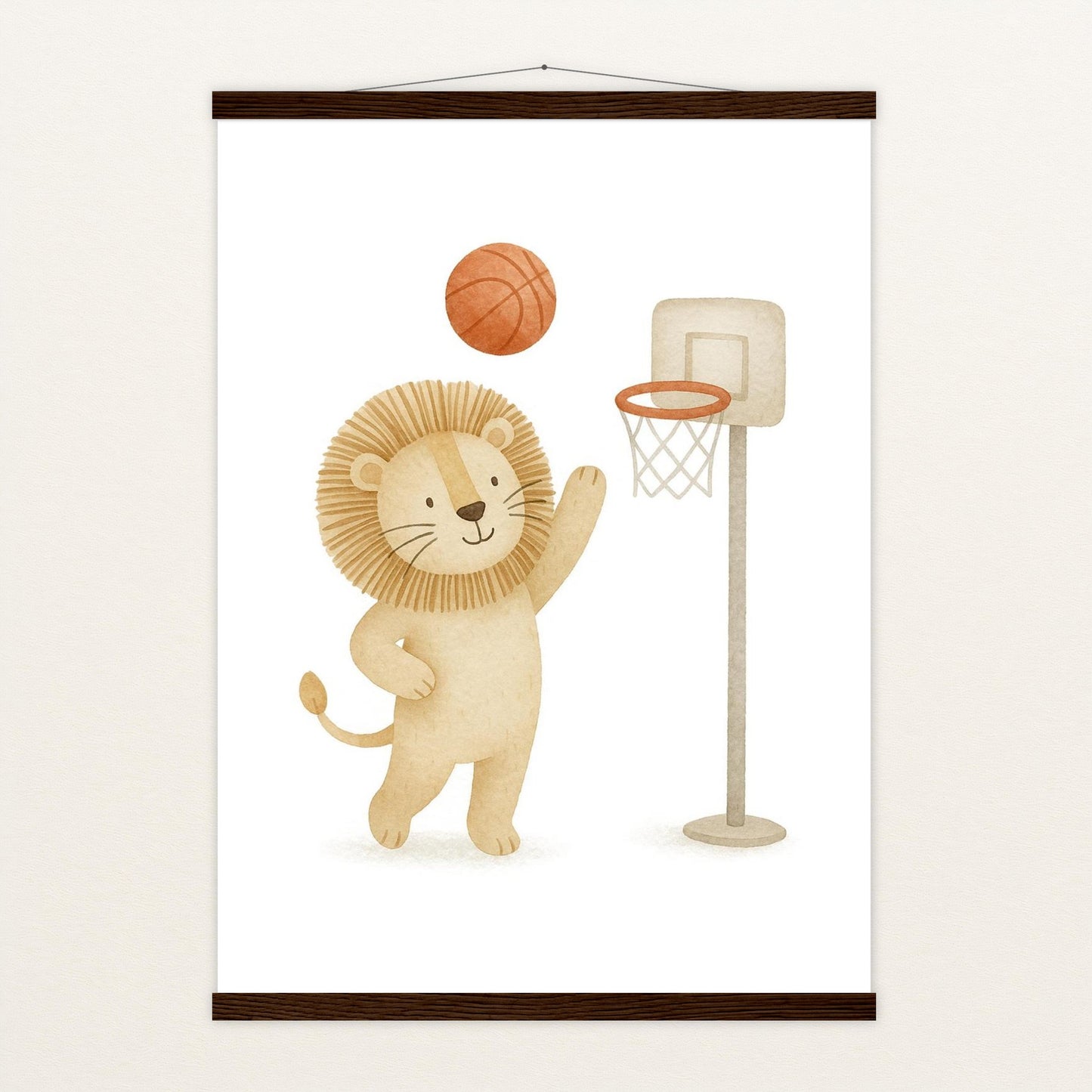 Leo der Löwe - Motiv: "Basketball" Poster mit Leisten von tinylearner