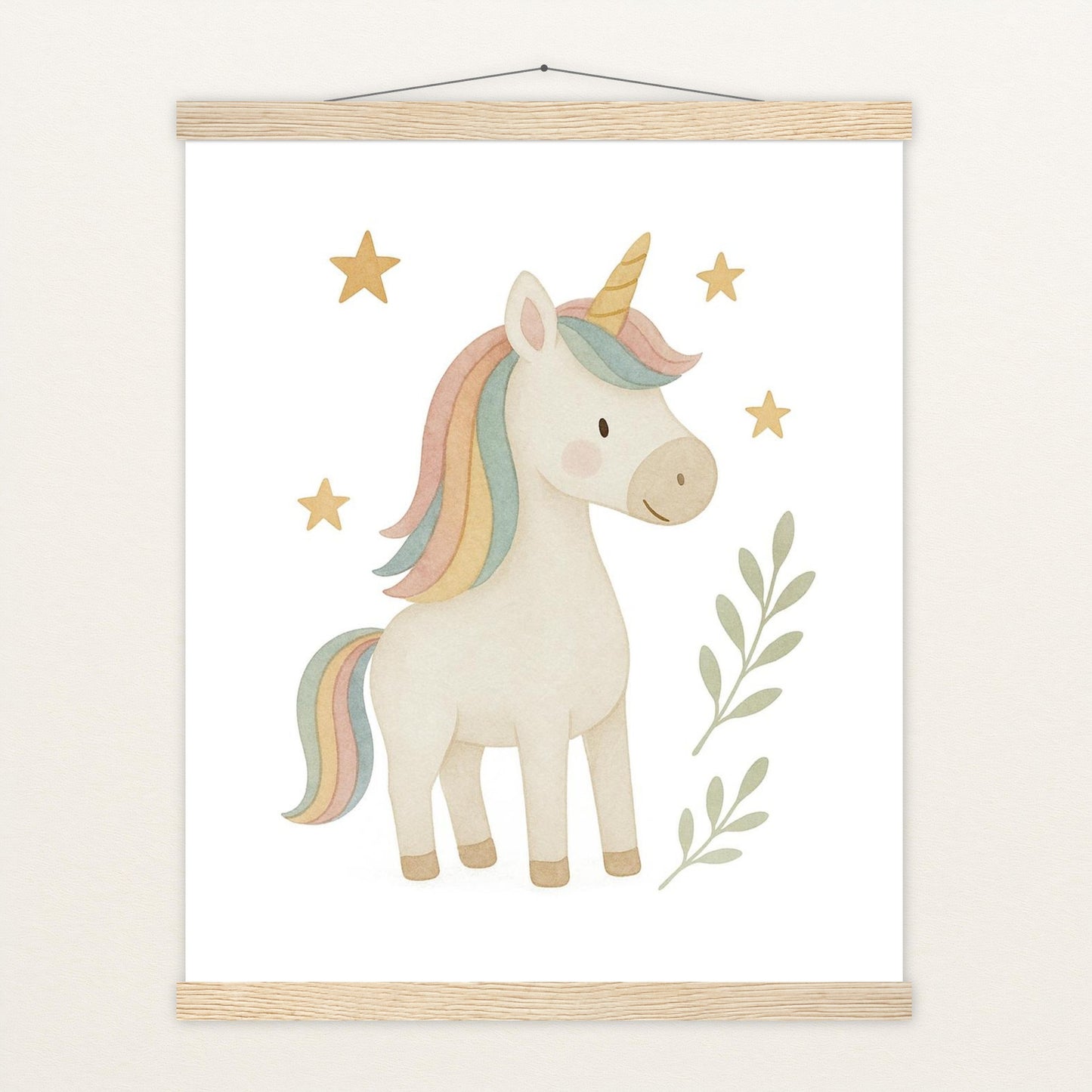 Luni das Einhorn Poster mit Leisten von tinylearner