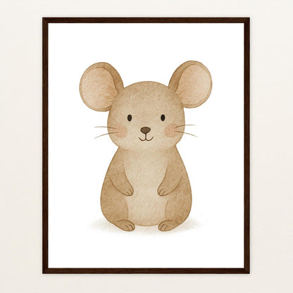 Mimi die Maus Poster mit Holzrahmen von tinylearner