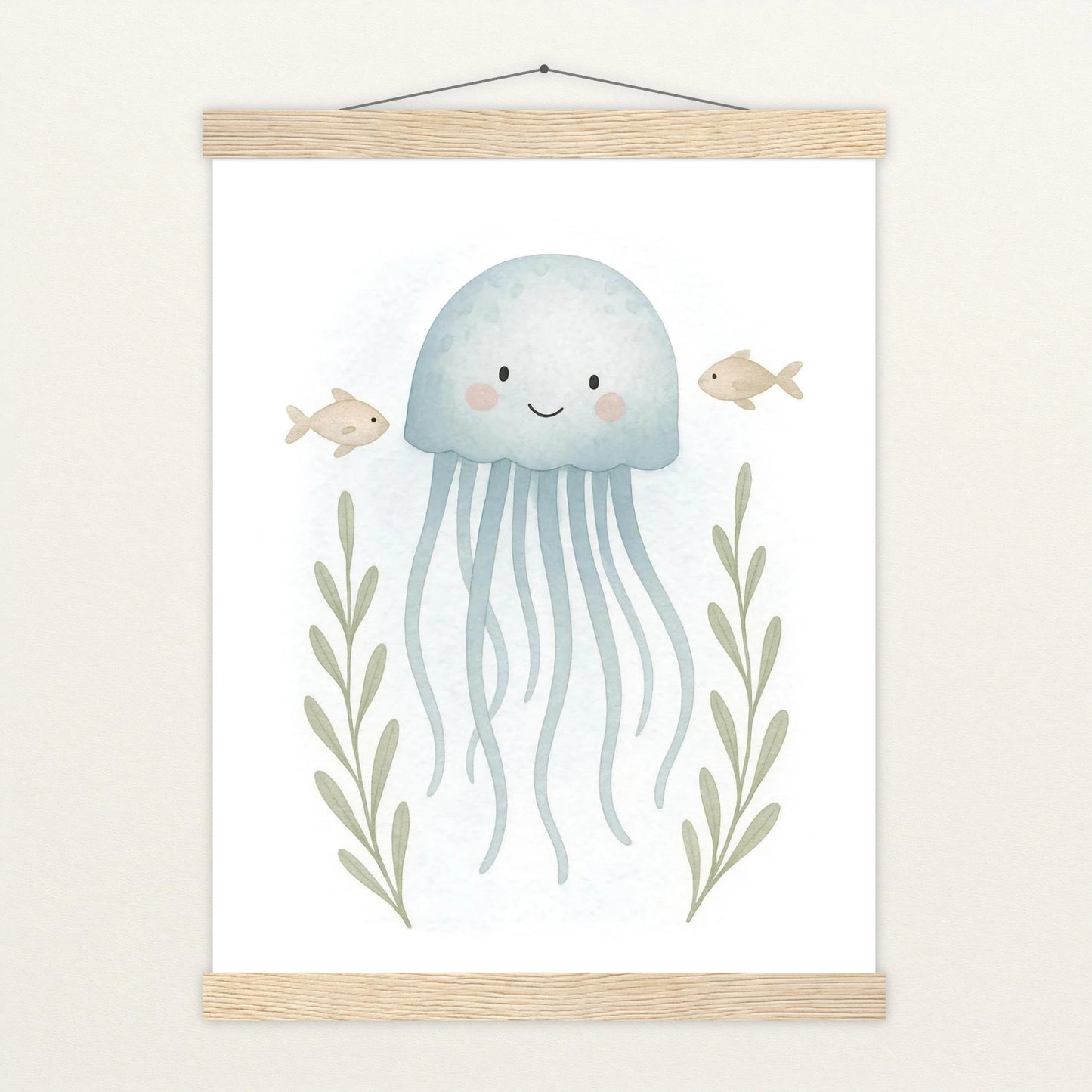 Quinn die Qualle Poster mit Leisten von tinylearner